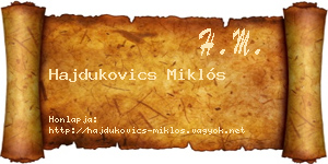 Hajdukovics Miklós névjegykártya