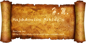 Hajdukovics Miklós névjegykártya