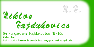 miklos hajdukovics business card